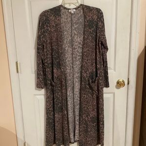 Mauve Leopard Print LulaRoe Sarah Cardigan